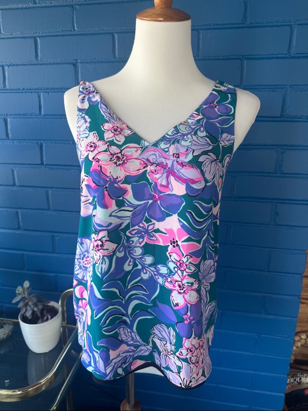 Lilly Pulitzer green purple pink sleeveless top